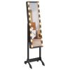 Free-Standing Mirror with LED Black 13.4"x14.6"x57.5"