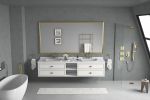 84in. W x 48in. H Metal Framed Bathroom Mirror for Wall, X Inch Rectangle Mirror, Bathroom Vanity Mirror Farmhouse, Anti-Rust, Hangs Horizontally or V