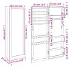 Mirror Jewelry Cabinet Wall Mounted White 14.8" x 3.9" x 41.7"