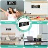 15.7in LED Digital Wall Clock with Remote Control 10 Level Brightness 3 Alarm Settings 12 24Hr Format Timing Countdown Temperature Calendar Display