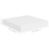 Floating Wall Shelves 2 pcs White 9.1"x9.3"x1.5" MDF