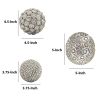 Handcrafted Decorative Orb Ball, Textured, Polyresin and Glass, Set of 3, Antique Silver
