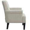 Accent Rivet Tufted Polyester Armchair ,Cream