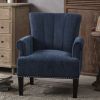 Accent Rivet Tufted Polyester Armchair ,Navy Blue