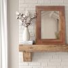 Solid Teak Wood Wall Mounted Mirror for Bathroom,Bedroom, HD Makeup Mirror,Decror Wall Mirror