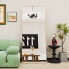 square rounded corners Full Length Mirror Floor Mirror Hanging Standing or Leaning, Bedroom Mirror Wall-Mounted Mirror Dressing Mirror with Gold Alumi