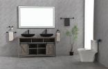 84in. W x48 in. H Framed LED Single Bathroom Vanity Mirror in Polished Crystal Bathroom Vanity LED Mirror with 3 Color Lights Mirror for Bathroom Wall