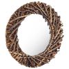 Wall Mirror 23.6" Teak Round