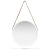 Wall Mirror with Strap 16.7" White