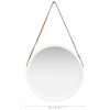 Wall Mirror with Strap 16.7" White