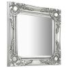 Wall Mirror Baroque Style 15.7"x15.7"Silver