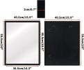 2 Packs 18x24 Rectangle Simplistic Wall Mirrors Black Hanging Mirror for Bathroom, Living Room, Bedroom
