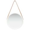 Wall Mirror with Strap 15.7" White