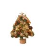 Tabletop Christmas Tree Small Mini Christmas Tree for Table Top;  Artificial Snow Flocked with Xmas Ornaments;  Gold Christmas Decorations for Home Of
