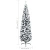 Slim Artificial Christmas Tree with Flocked Snow Green 6 ft PVC