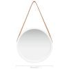 Wall Mirror with Strap 15.7" White