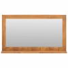 Wall Mirror with Shelf 39.4"x4.7"x23.6" Solid Teak Wood