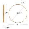 24" Wall Round Circle Mirror Bathroom Make Up Vanity Mirror - Golden