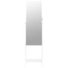 Mirror Jewellery Cabinet Free Standing White 16.5"x15"x59.8"