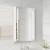 30x20 inch Medicine Cabinets With Mirror Aluminum Lighted Bathroom Medicine Cabinet Adjustable Glass Shelves White Left Open