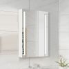 30x20 inch Medicine Cabinets With Mirror Aluminum Lighted Bathroom Medicine Cabinet Adjustable Glass Shelves White Left Open