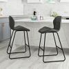 Set of 2, Leather Bar Chair with High-Density Sponge, PU Chair Counter Height Pub Kitchen Stools for Dining room,homes,bars, kitchens,Gray