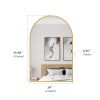 Arch suspension mirror, Bedroom Mirror Wall-Mounted Mirror Dressing Mirror with Gold Aluminum Alloy Frame, 36" x 24"