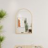 Arch suspension mirror, Bedroom Mirror Wall-Mounted Mirror Dressing Mirror with Gold Aluminum Alloy Frame, 36" x 24"