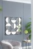 35.6" in Eclectic Styling Metal Beaded Black Wall Mirror with Contemporary Design for Bedroom,Liveroom & Entryway