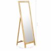 Freestanding Mirror 18.8"x18.3"x59" Solid Oak Wood