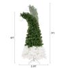 6FT Hinged Fir Artificial Fir Bent Top Christmas Tree, Xmas Tree Bendable Santa Hat Style Christmas Tree Holiday Decoration, 1250 Lush Branch Tips, 30