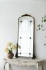 24" x 48.5" Antique Gold Arched Mirror with Metal Frame, Full Length Mirror for Living Room Bathroom Entryway
