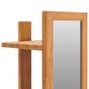 Wall Mirror with Shelves 11.8"x11.8"x47.2" Solid Teak Wood