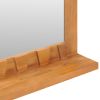 Wall Mirror with Shelf 39.4"x4.7"x23.6" Solid Teak Wood