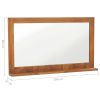 Wall Mirror with Shelf 39.4"x4.7"x23.6" Solid Teak Wood