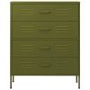 Chest of Drawers Olive Green 31.5"x13.8"x40" Steel