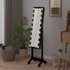 Free-Standing Mirror with LED Black 13.4"x14.6"x57.5"