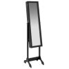 Free-Standing Mirror Black 13.4"x14.6"x57.5"
