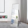 Silver 65 x 22 In Metal Stand full-length mirror