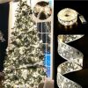 Christmas Decoration LED Ribbon Lights Christmas Tree Ornaments DIY Lace Bows String Light Navidad Home Decoration New Year 2024