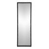 23" x 72" Full Length Mirror with Metal Beaded Frame, Rectangular Oversized Mirror for Living Room Bedroom, Black