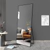 Floor Mirror Full Length Mirror Ultra Thin Aluminum Alloy Frame Modern Style Standing/Hanging Mirror Wall Mounted Mirror