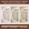 28 Inch Round Backlit Bathroom Mirror, LED round mirror with lighting strip, waterproof LED strip with adjustable 3-color and dimmable lighting,Touch