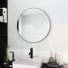 24" Large Round Black Circular Mirror