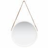 Wall Mirror with Strap 16.7" White