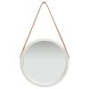 Wall Mirror with Strap 15.7" Silver