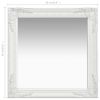 Wall Mirror Baroque Style 23.6"x23.6" White