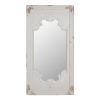 29" x 54" Distressed White Mirror with Solid Wood Frame, French Country Floor Mirror for Living Room Bedroom Entryway