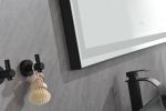 84in. W x48 in. H Framed LED Single Bathroom Vanity Mirror in Polished Crystal Bathroom Vanity LED Mirror with 3 Color Lights Mirror for Bathroom Wall