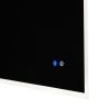 30" W x 24" H Modern Wall Mounted LED Backlit Anti-Fog Rectangular Bathroom Mirror with Temperature Adjustable and Memory Function Touch Switch